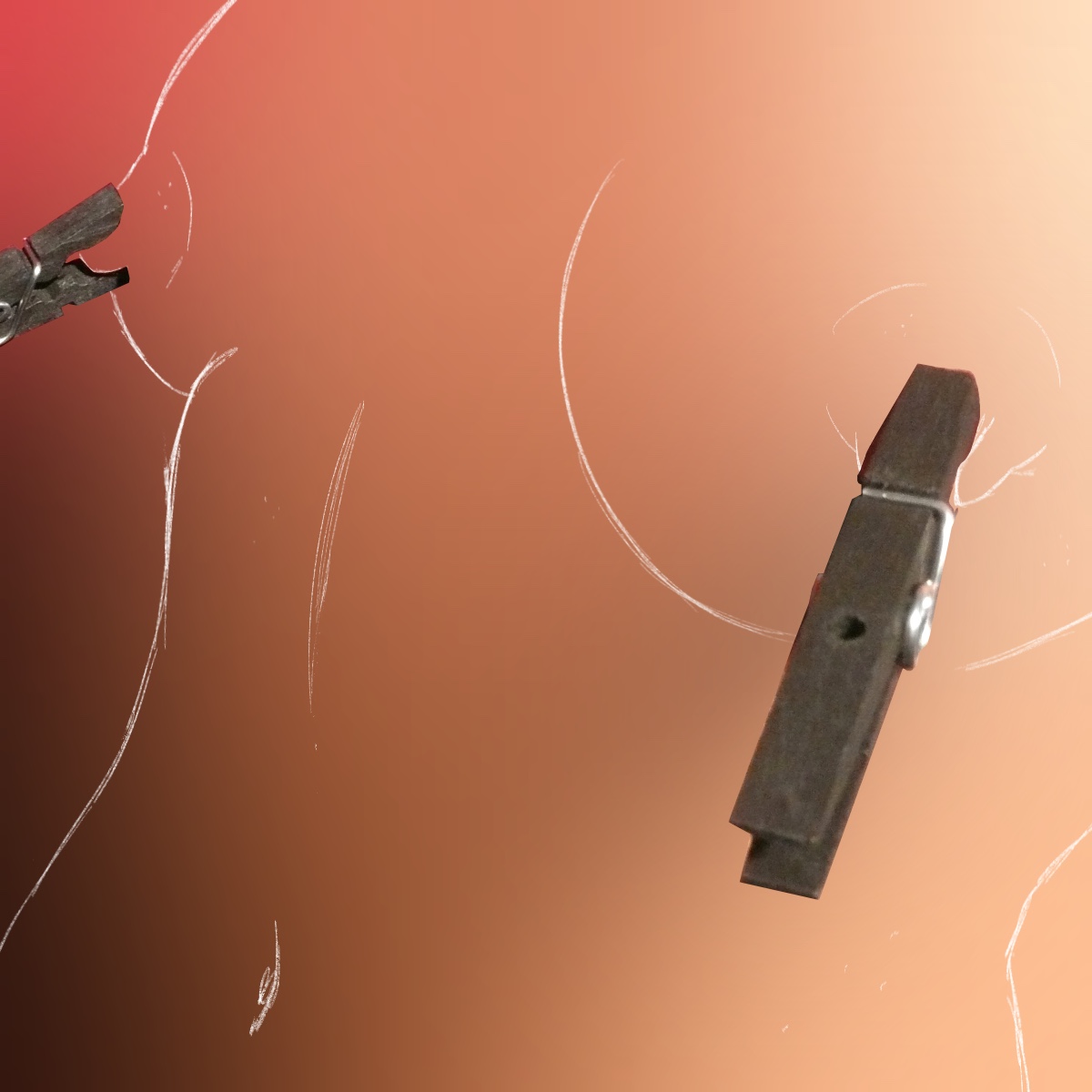 Holzklammern, 1 Paar schwarz