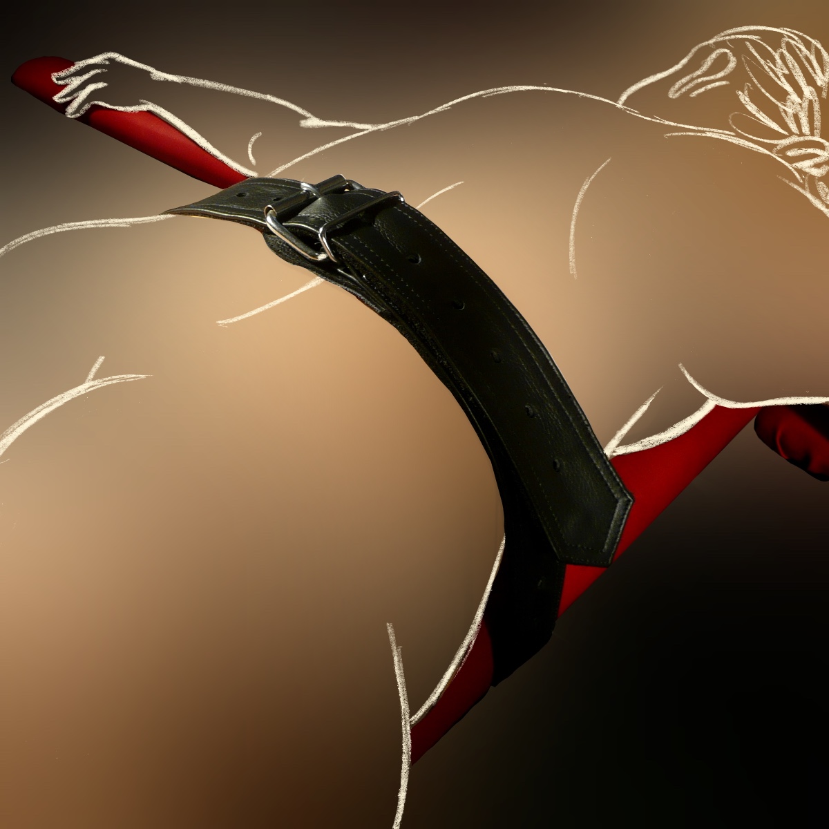 Skortan - Ledergurt, Länge ca. 125 cm