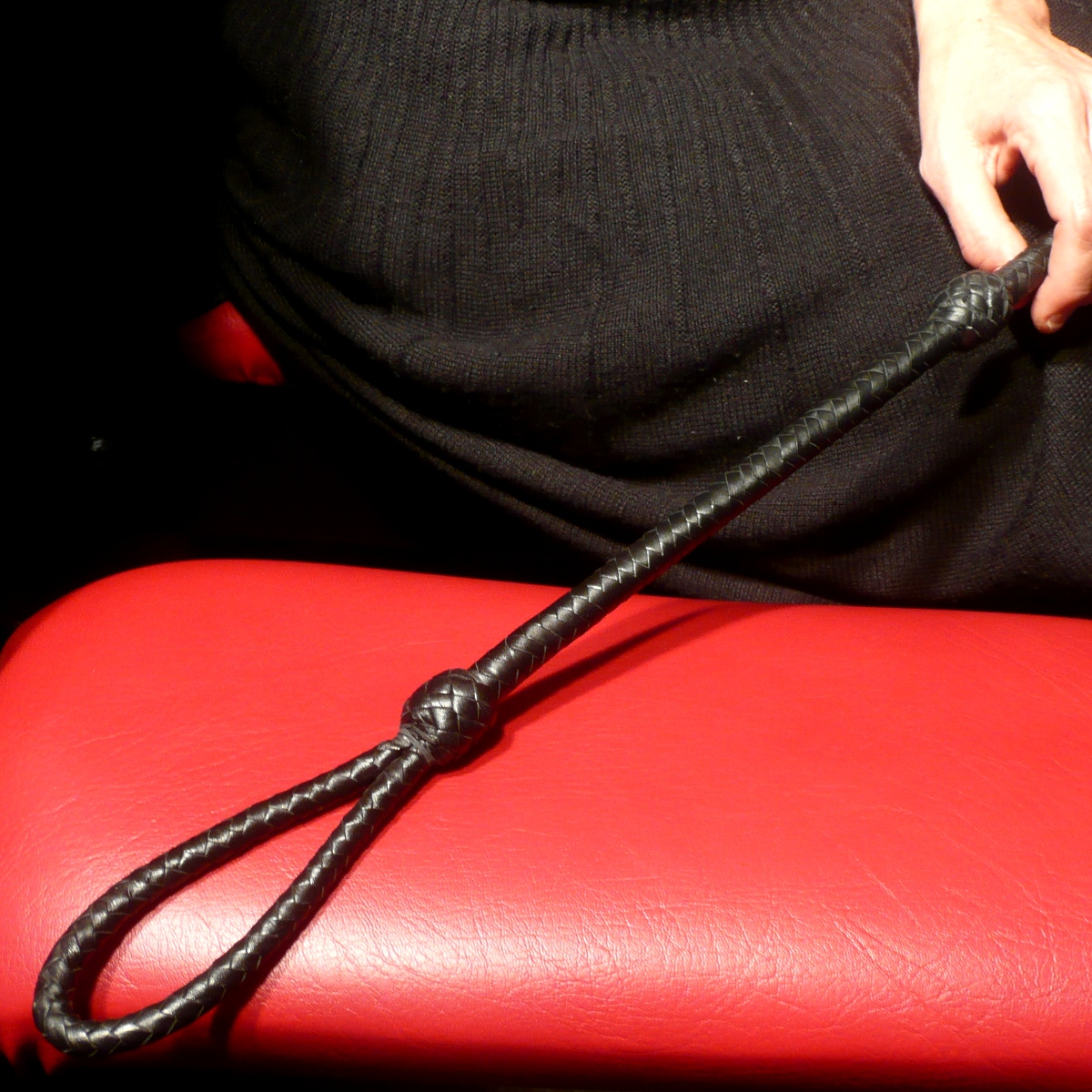 Lederner Teppichklopfer, schwarz