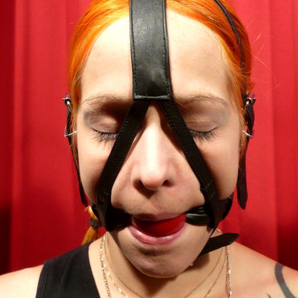 Gag Harness with Silicone Ball, red