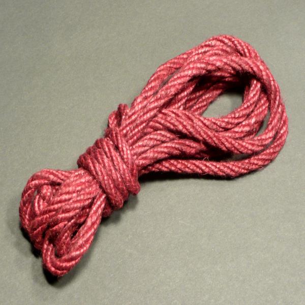 Hemp Rope, Bordeaux-Red, Length: 3 Metres