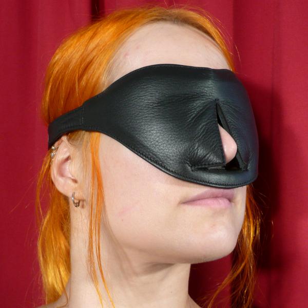 Leder-Augenmaske mit Nasenöffnung
