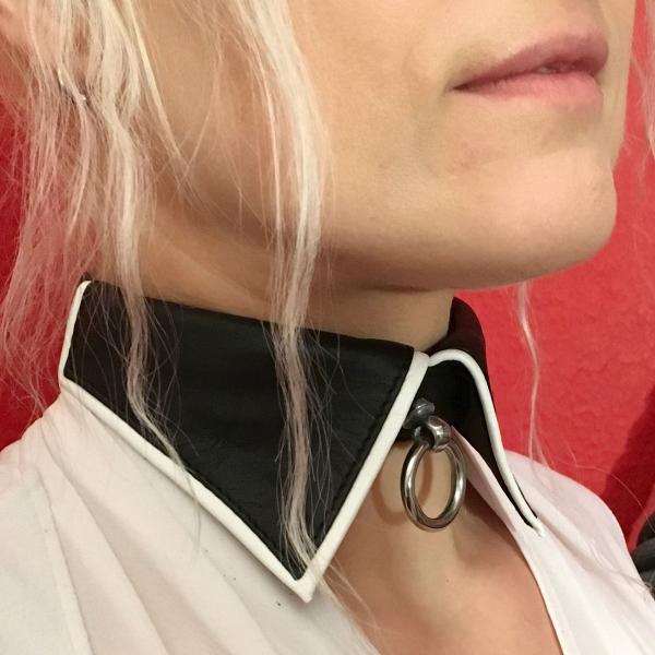 Kragen-Halsband, schwarz-weiß