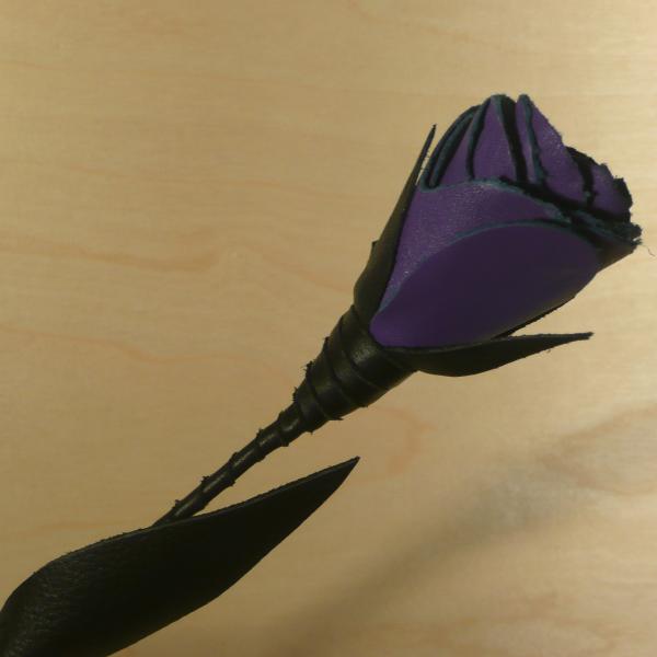 Leather Rose, Black/Purple