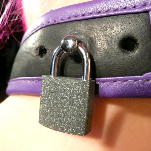 'Wotan' Collar lockable, black/purple