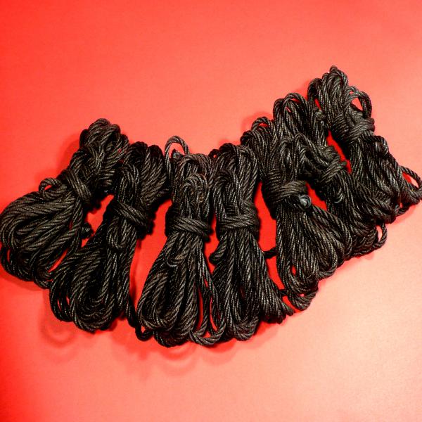 Hemp Rope Set (7 Ropes x 8 Metres), Black