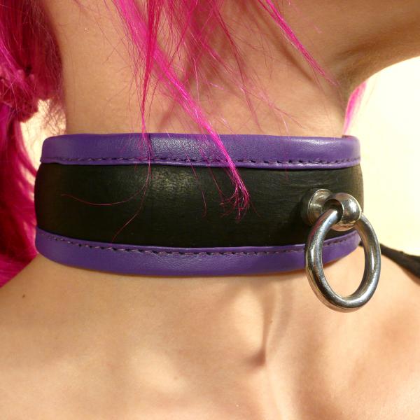 'Wotan' Collar lockable, black/purple