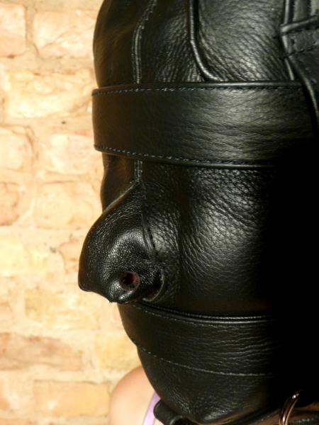 Heavy-Duty Leather Hood with straps