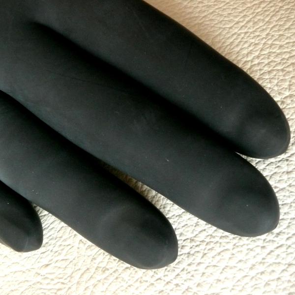 Latex-Untersuchungshandschuhe schwarz, 10 Stück