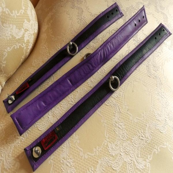 'Wotan' Collar lockable, black/purple