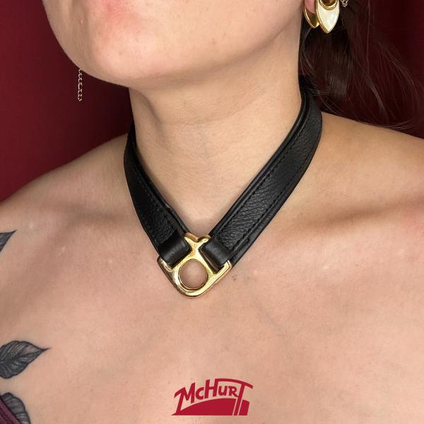 Triangel-Halsband (gold), schwarz