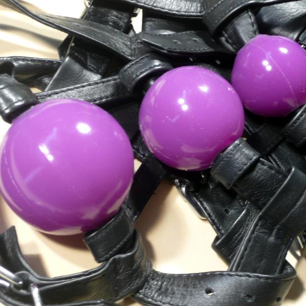 Gag Harness with Silicone Ball, purple