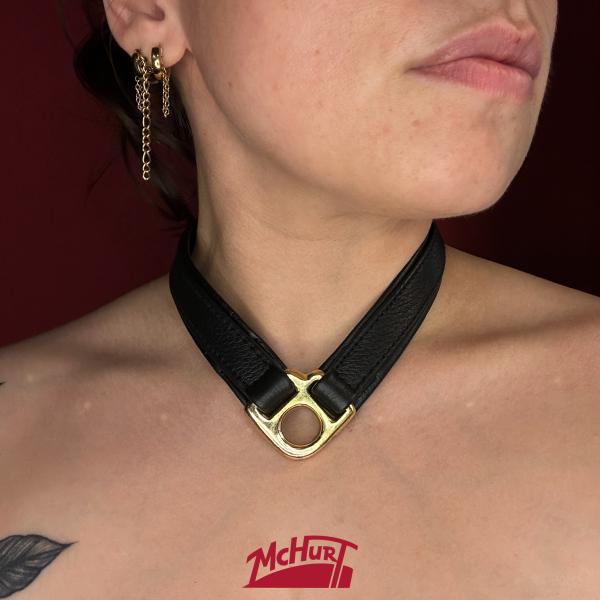 Triangel-Halsband (gold), schwarz